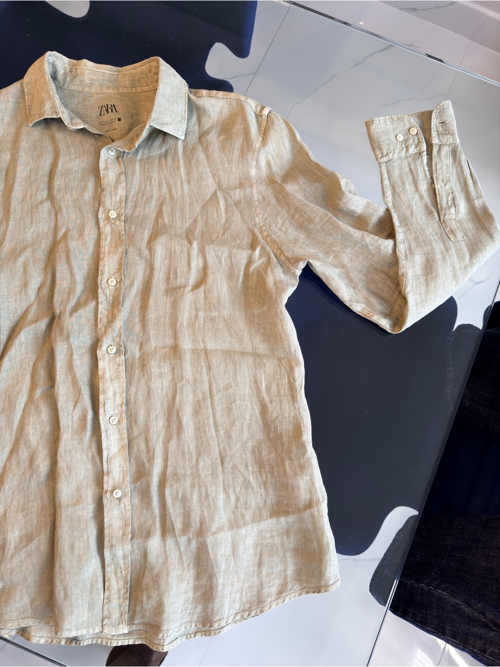 Zara Men’s Linen Blend Button-Down Shirt